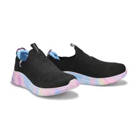 Girls Ultra Flex 3.0 Cooltastic Slip-On Sneaker - Black/Multi