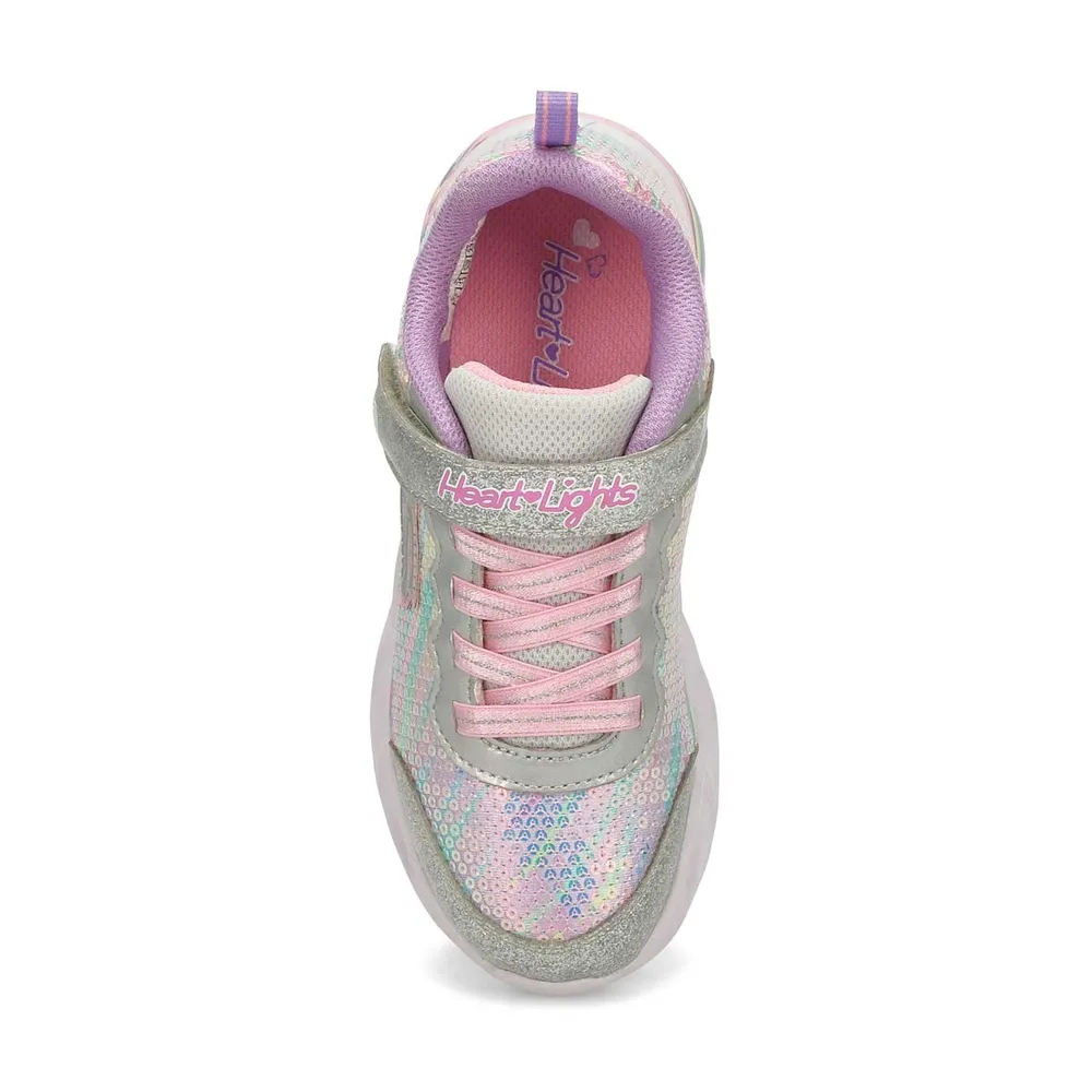 Girls Sweetheart Lights Lets Shine Light Up Sneaker - Multi