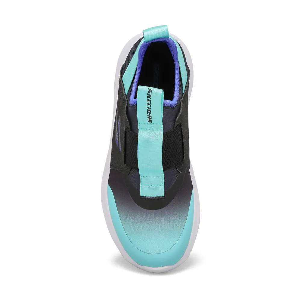 Girls Skech Fast Ombre Sunset Sneaker - Black/Aqua