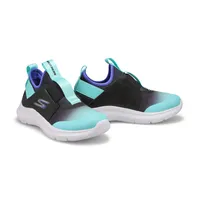 Girls Skech Fast Ombre Sunset Sneaker - Black/Aqua