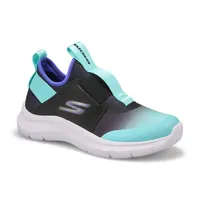 Girls Skech Fast Ombre Sunset Sneaker - Black/Aqua