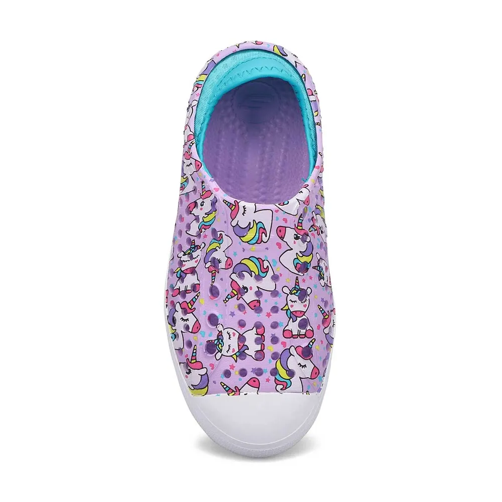 Girls Guzman Steps Unicorn Days Slip On Sneaker - Lavender/Aqua