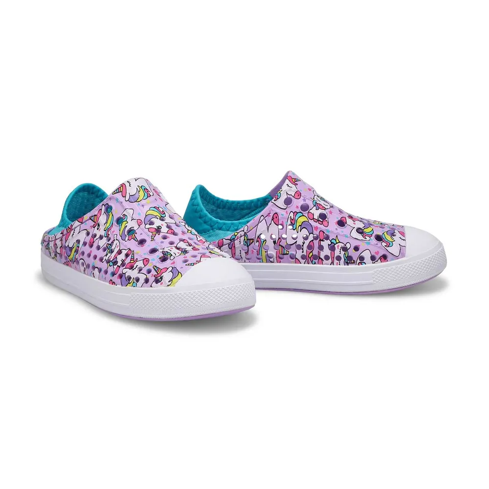 Girls Guzman Steps Unicorn Days Slip On Sneaker - Lavender/Aqua