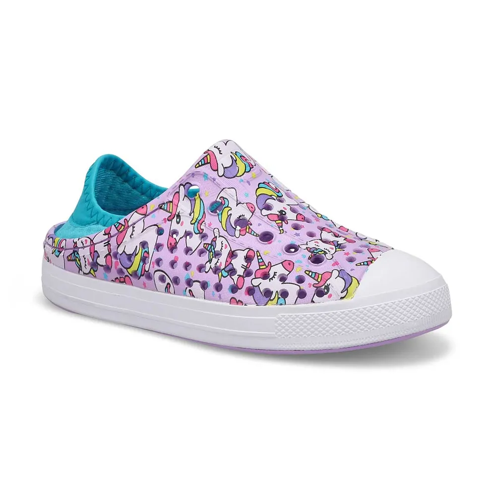 Girls Guzman Steps Unicorn Days Slip On Sneaker - Lavender/Aqua