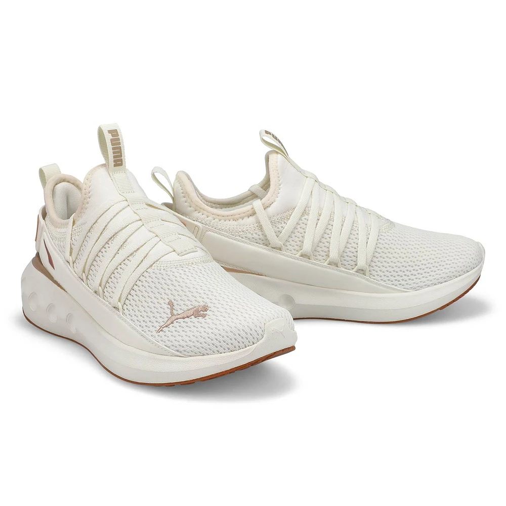 Womens Softride Carson Fresh Lace Up Sneaker - Warm White/Gold