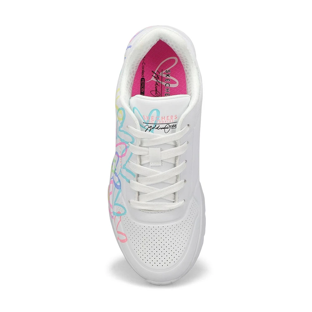 Girls  JGoldcrown Uno Lite Lace Up Sneaker - White/Pink/Turquoise