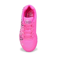 Girls  JGoldcrown Uno Lite Metallic Love Lace Up Sneaker - Hot Pink/Multi