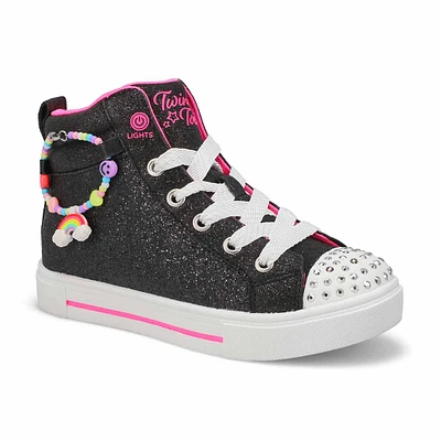 Girls Twinkle Sparks Hi-Top Light Up Sneaker - Black