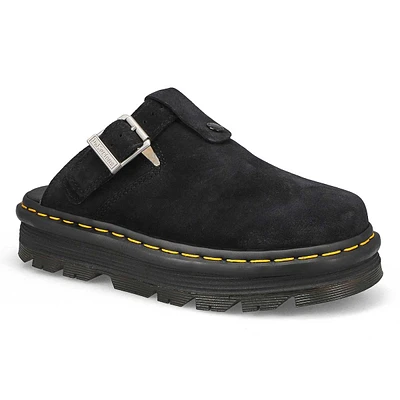 Unisex Zebzag Mule Warm Lined Suede Casual Clog - Black