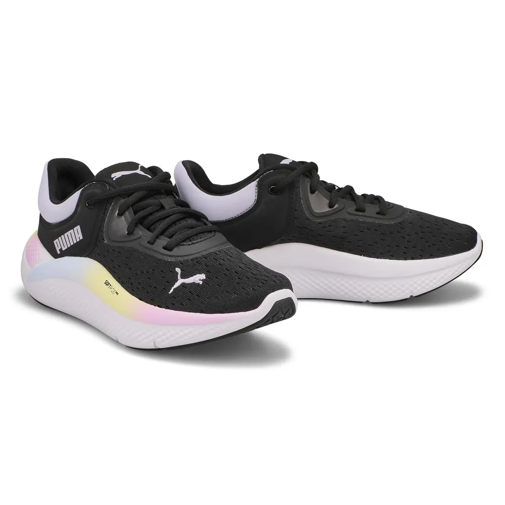 Womens Softride Pro Nova Shine Sneaker - Black/Lavender/White