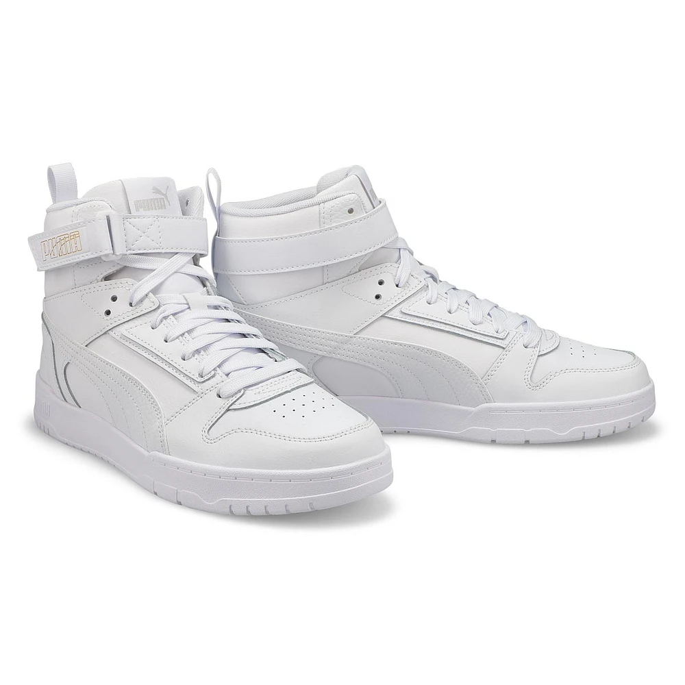 Mens RBD Game High Top Sneaker - White/White/Gold