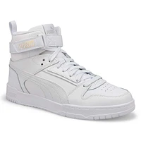 Mens RBD Game High Top Sneaker - White/White/Gold