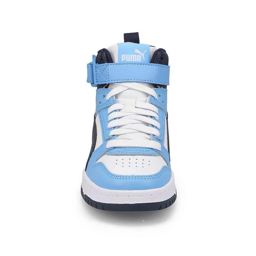 Kids  RBD Game Jr High Top Sneaker - White/Navy/Light Blue