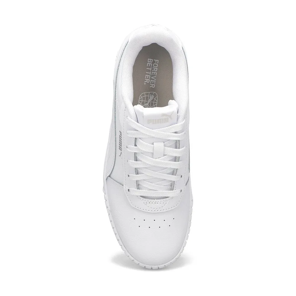 Girls Carina 2.0 Jr Lace Up Sneaker - White/Silver