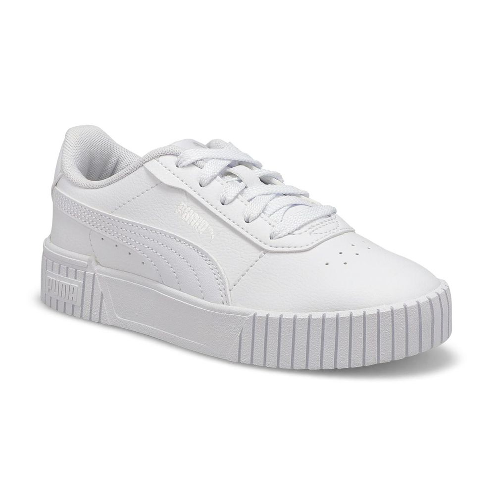 Girls Carina 2.0 PS Lace Up Sneaker - White/Silver