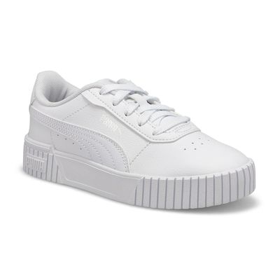 Girls Carina 2.0 PS Lace Up Sneaker - White/Silver