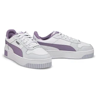 Womens  Carina Street Lace Up Sneaker - White/Pale Plum/Silver