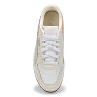 Womens Carina Street Lace Up Sneaker - White/Pink