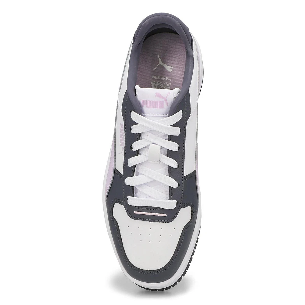 Womens Carina Street Lace Up Sneaker - White/Black/Grey