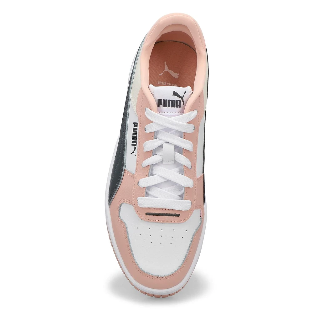 Womens Carina Street Lace Up Sneaker - White/Black/Pink