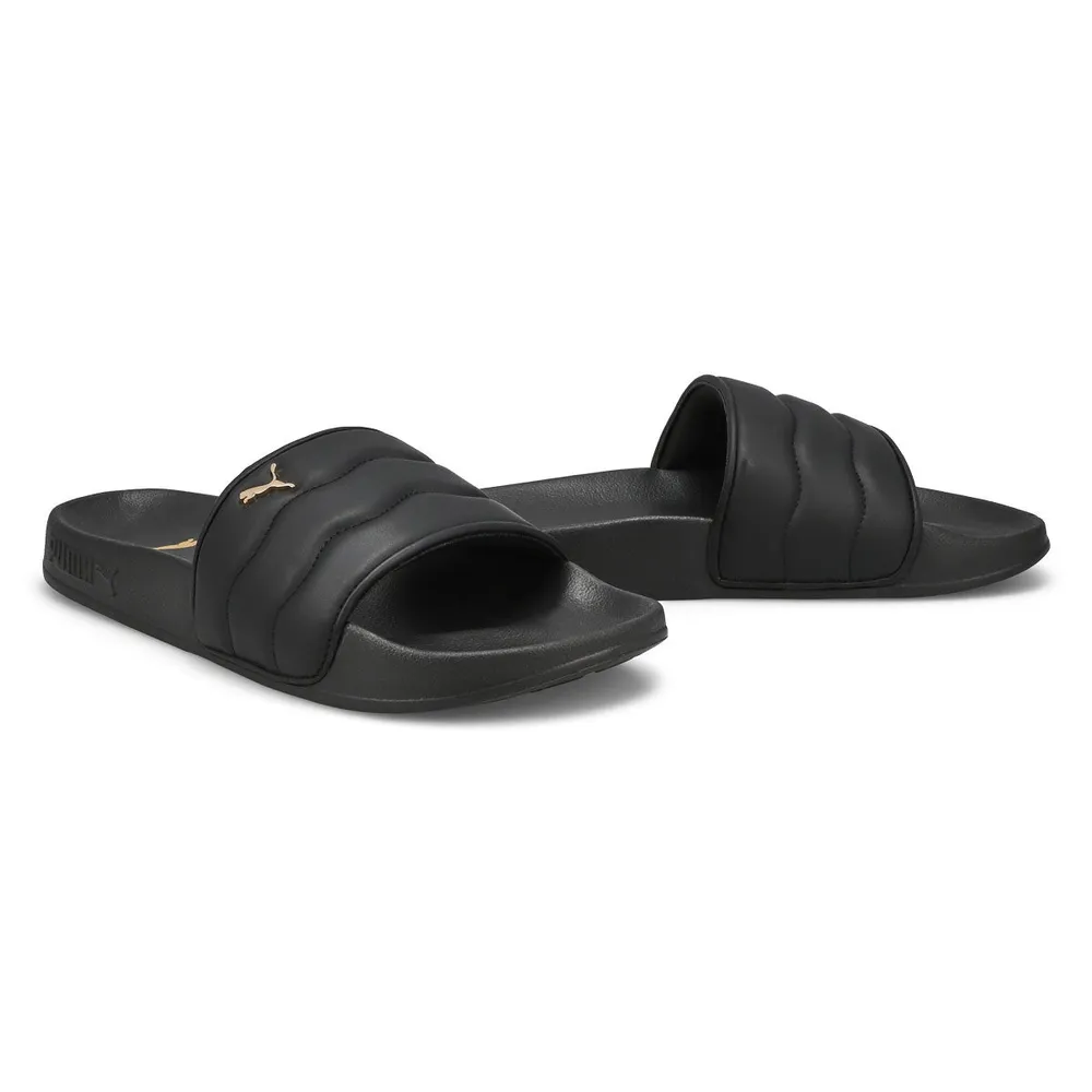 Womens Leadcat 2.0 Puffy Slide Sandal - Black/Gold
