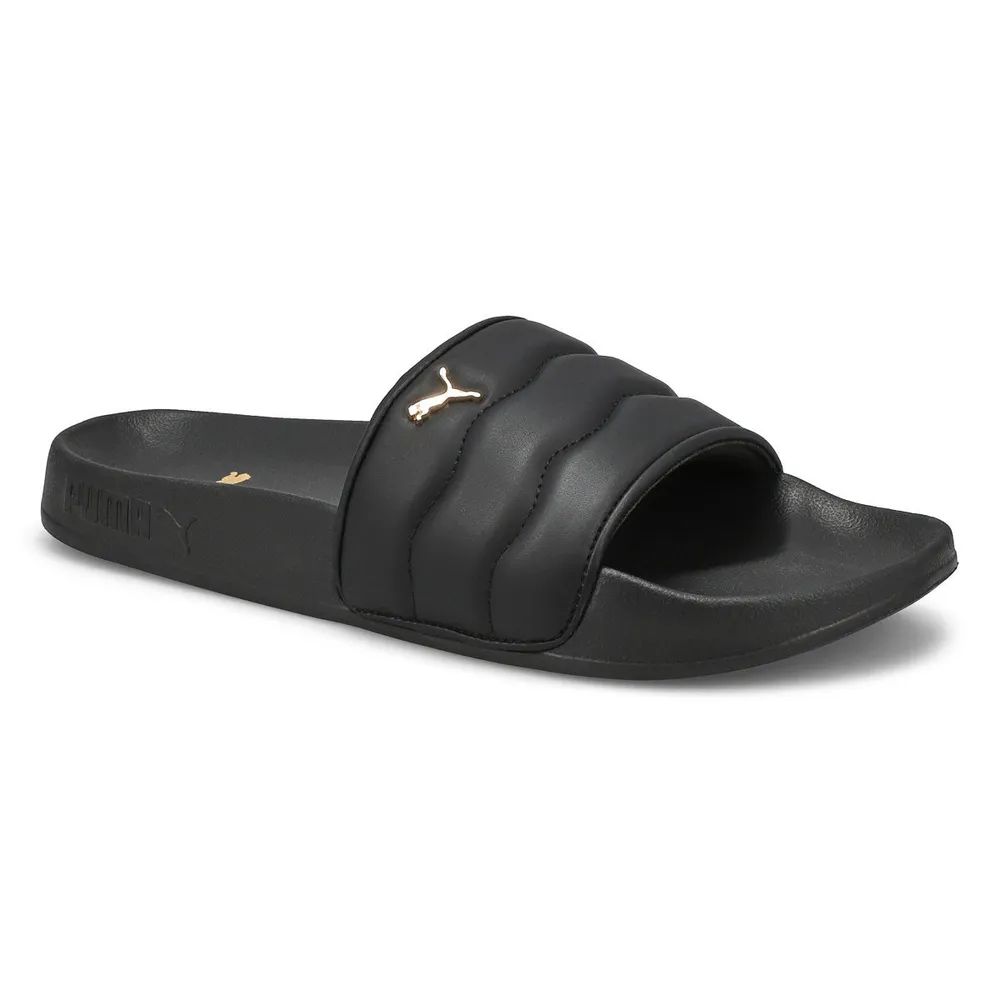 Womens Leadcat 2.0 Puffy Slide Sandal - Black/Gold