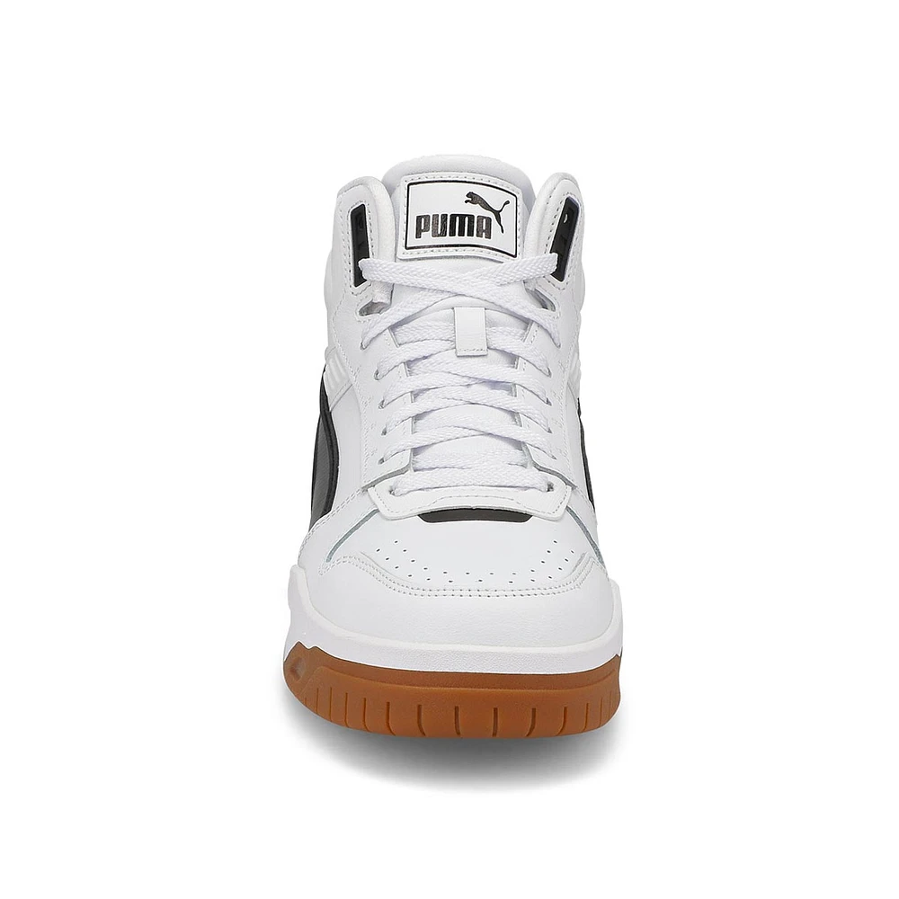 Mens RBD Tech Mid Hi Top Sneaker - White/Gold/Grey