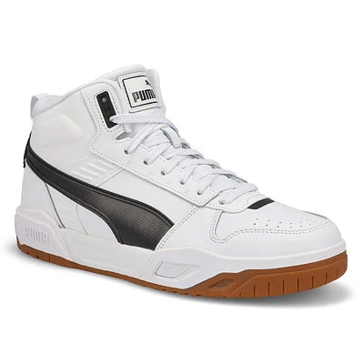 Mens RBD Tech Mid Hi Top Sneaker - White/Gold/Grey