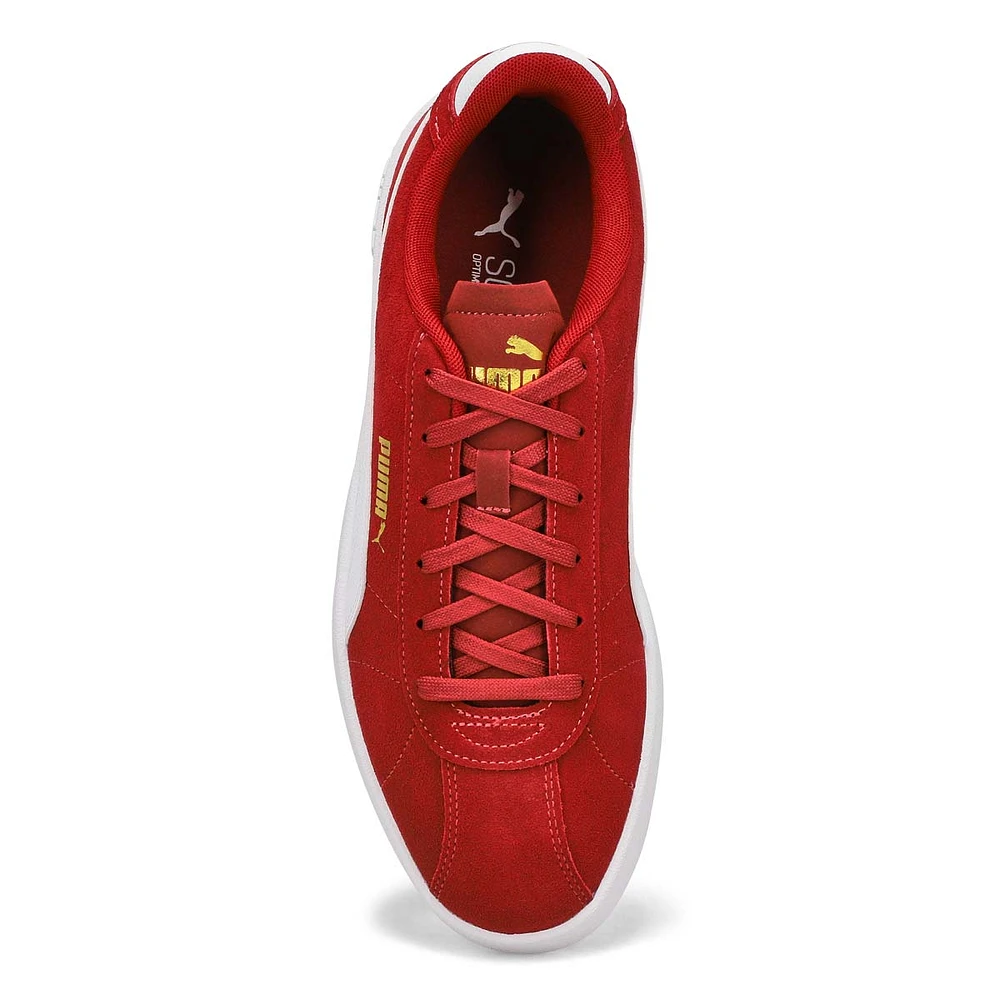 Mens Club ll Lace Up Sneaker - Red/White/Gold