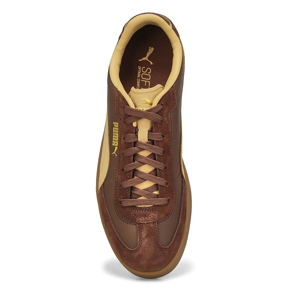 Mens Club Era ll Lace Up Sneaker - Espresso Brown/Sand Dune/Gold