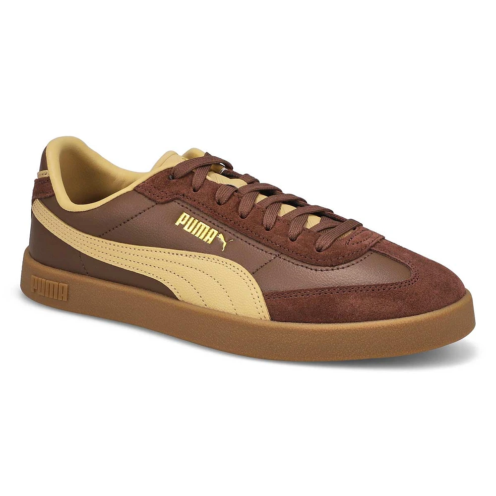 Mens Club Era ll Lace Up Sneaker - Espresso Brown/Sand Dune/Gold