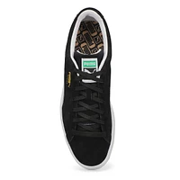 Mens Suede Classic Lace Up Sneaker - Black/White
