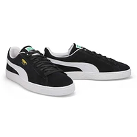 Mens Suede Classic Lace Up Sneaker - Black/White