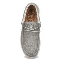 Mens Wally Eco Linen Casual Shoe- Iron