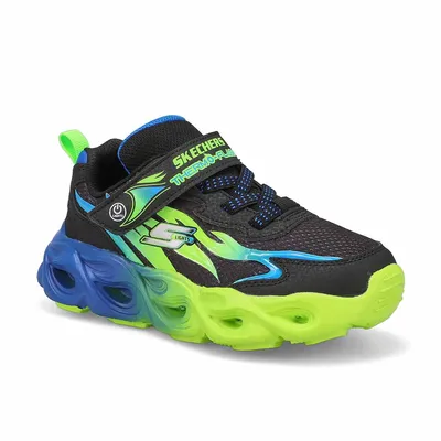 Boys Thermo-Flash Heat-Flux Light Up Sneaker - Black/Lime