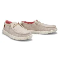 Womens Wendy Chambray Casual Shoe - White/Nut
