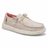 Womens Wendy Chambray Casual Shoe - White/Nut