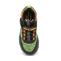 Boys Dino-Lights Sneaker - Black/ Orange