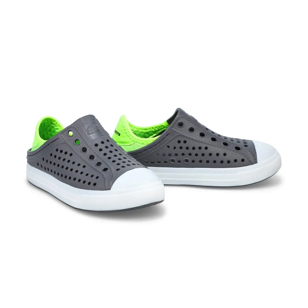 Boys Guzman Flash Slip On Shoe - Charcoal/Lime