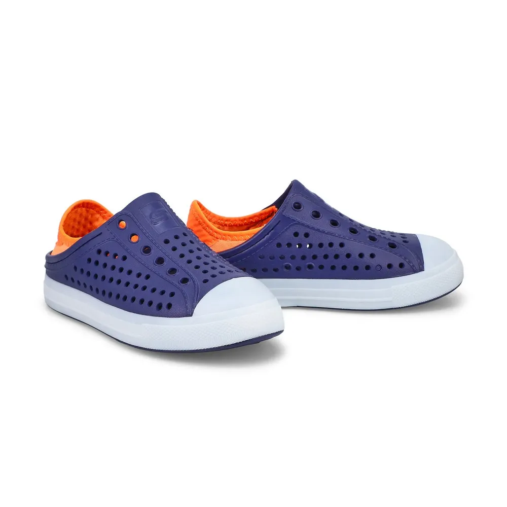 Boys Guzman Flash Slip On Shoe - Navy/Orange