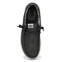 Mens Wally Canvas Casual Shoe -  Black/White