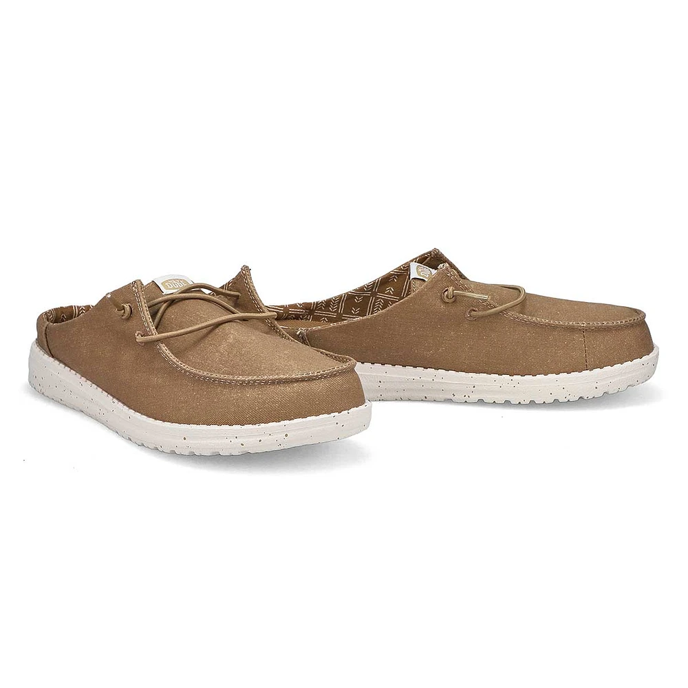 Womens Wendy Slip Classic Canvas On Shoe - Walnut