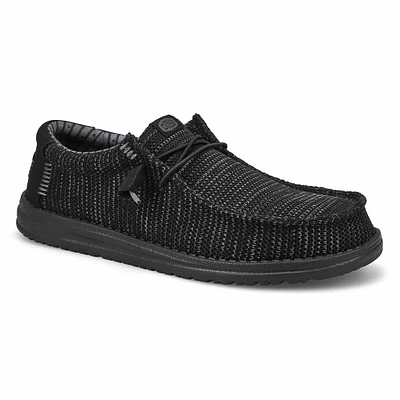 Mens Wally Stretch Sox Casual Shoe - Black/Black