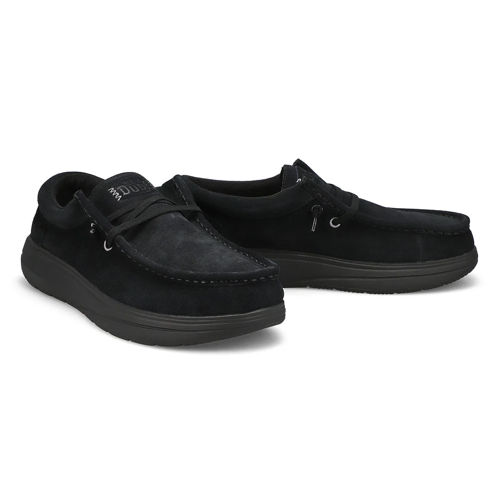 Mens Wally Comf Suede Casual Shoe - Black