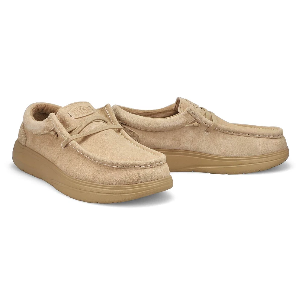 Mens Wally Comf Suede Casual Shoe - Tan