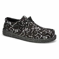 Mens Wally Skeletons Canvas Casual Shoe - Black