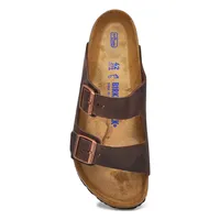 Mens  Arizona Soft Footbed Oiled Leather 2 Strap Sandal - Habana