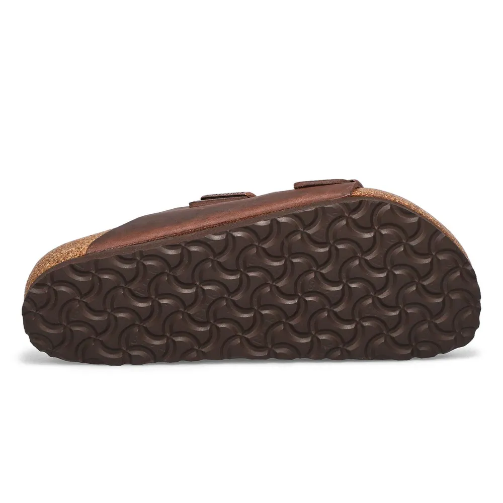 Womens Arizona Soft Footbed Oiled Leather 2 Strap Sandal - Habana