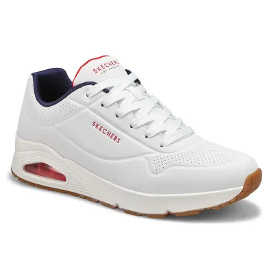 Mens Uno Stand On Air Sneaker -White/Navy/Red