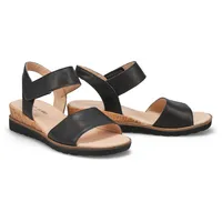 Womens Wyatt 01 Casual  Leather Sandal - Black